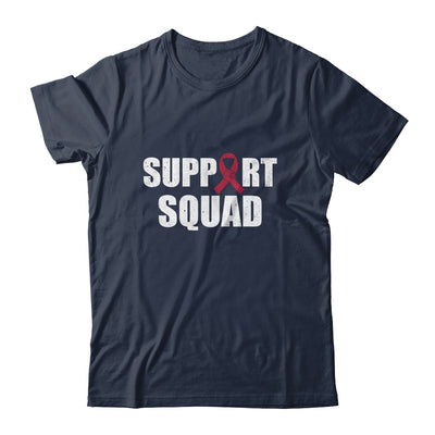 Family Multiple Myeloma Awareness Burgundy Ribbon Support Squad Shirt & Hoodie | siriusteestore