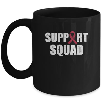 Family Multiple Myeloma Awareness Burgundy Ribbon Support Squad Mug | siriusteestore
