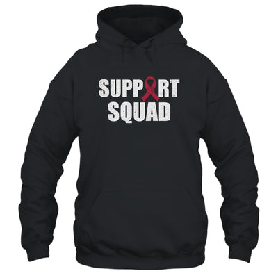 Family Multiple Myeloma Awareness Burgundy Ribbon Support Squad Shirt & Hoodie | siriusteestore