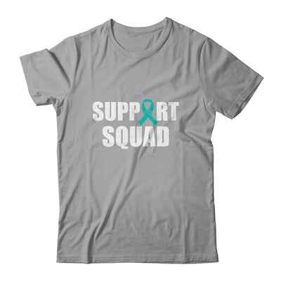 Family Ovarian Cancer Awareness Teal Ribbon Support Squad Shirt & Hoodie | siriusteestore