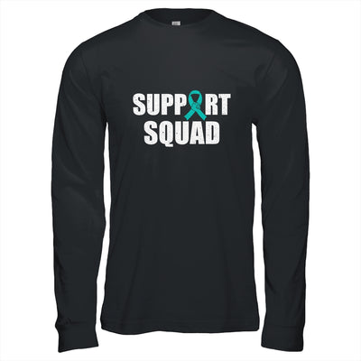 Family Ovarian Cancer Awareness Teal Ribbon Support Squad Shirt & Hoodie | siriusteestore