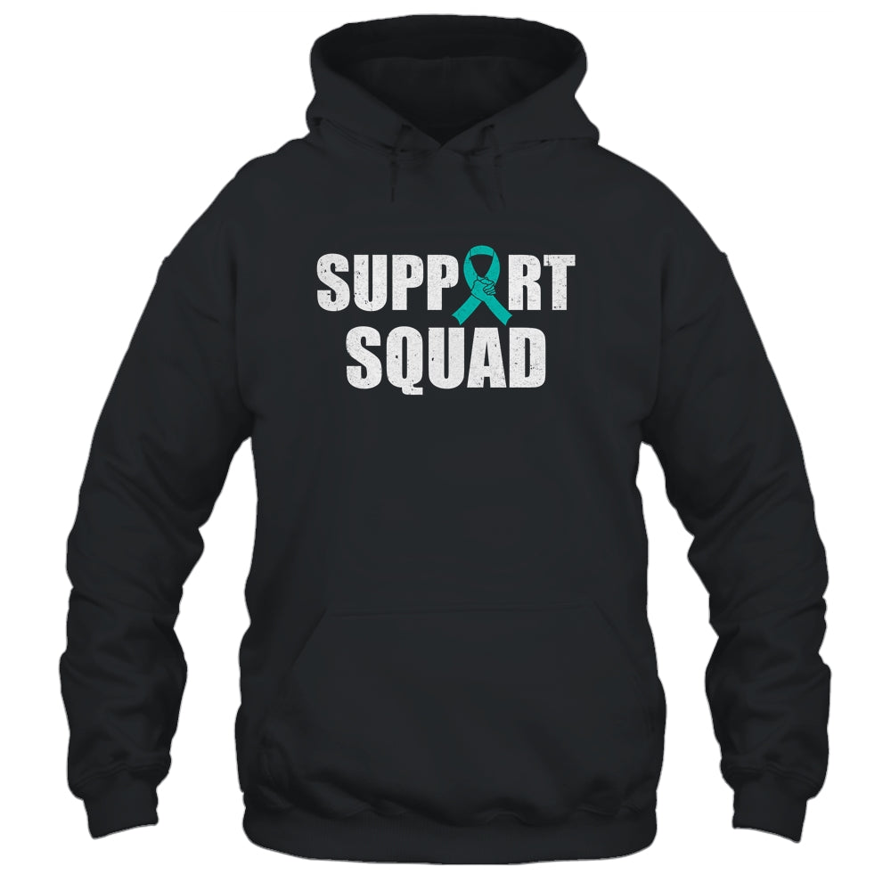 Family Ovarian Cancer Awareness Teal Ribbon Support Squad Shirt & Hoodie | siriusteestore