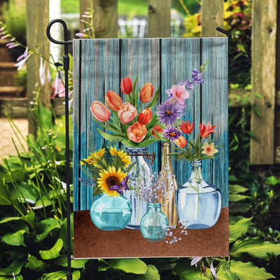 Farm Fresh Flowers Flag Spring Summer Home Wood | siriusteestore
