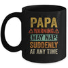 Fathers Day Papa Warning May Nap Suddenly At Any Time Mug | siriusteestore