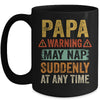 Fathers Day Papa Warning May Nap Suddenly At Any Time Mug | siriusteestore