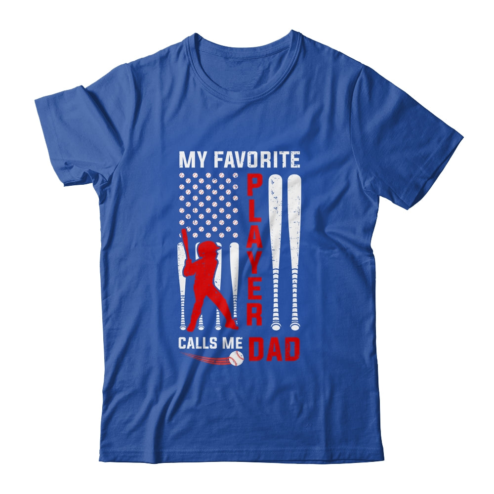 Favorite Tee Ball Player Calls Me Dad USA Flag Father's Day Shirt & Hoodie | siriusteestore