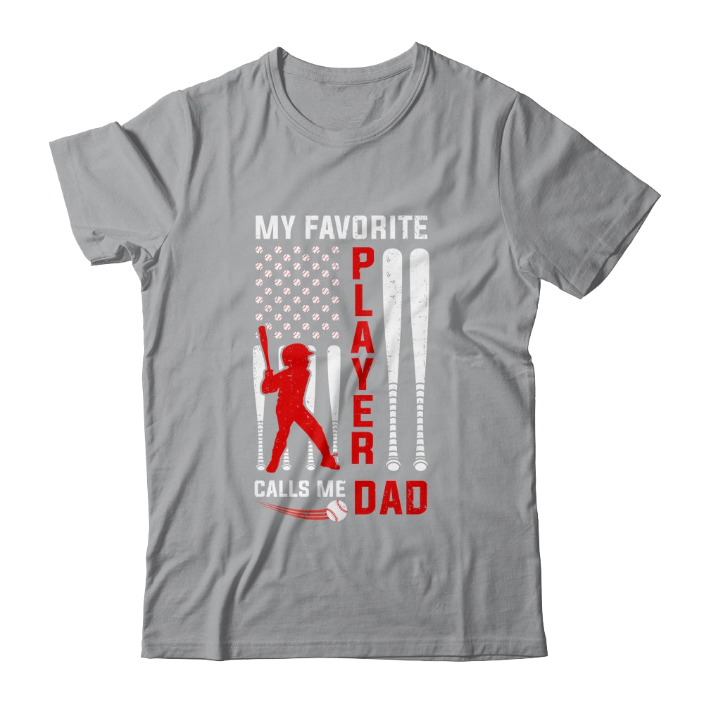 Favorite Tee Ball Player Calls Me Dad USA Flag Father's Day Shirt & Hoodie | siriusteestore
