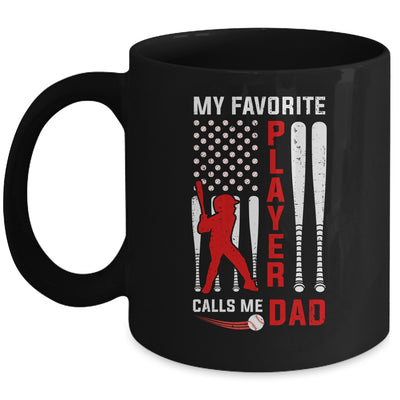Favorite Tee Ball Player Calls Me Dad USA Flag Father's Day Mug | siriusteestore