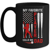 Favorite Tee Ball Player Calls Me Dad USA Flag Father's Day Mug | siriusteestore
