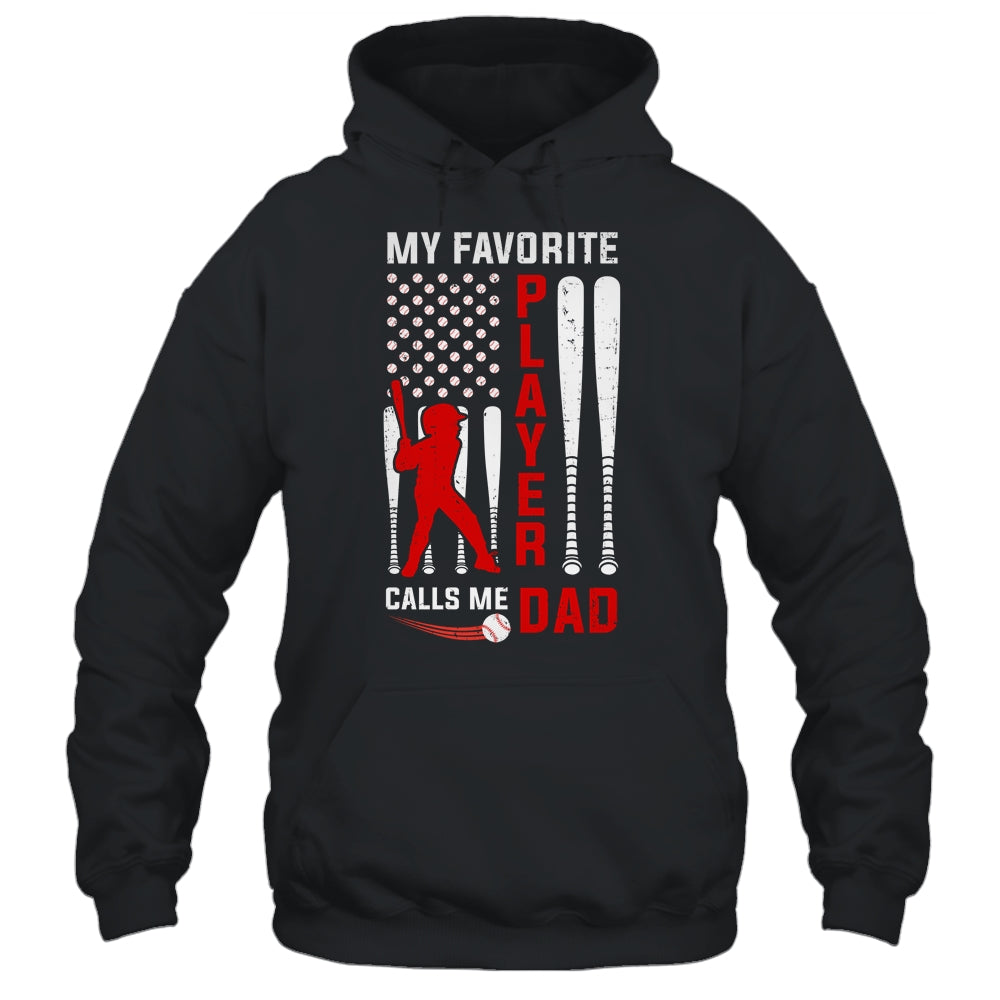 Favorite Tee Ball Player Calls Me Dad USA Flag Father's Day Shirt & Hoodie | siriusteestore