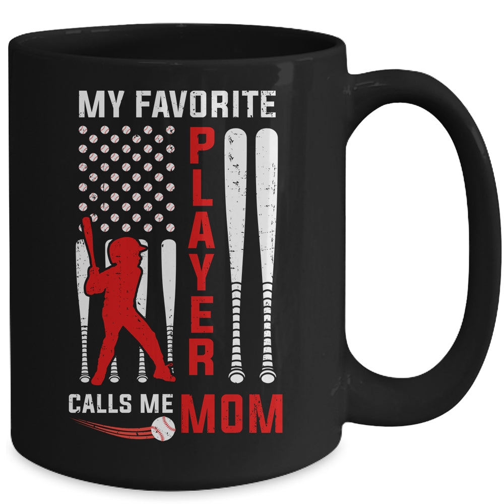 Favorite Tee Ball Player Calls Me Mom USA Flag Mother's Day Mug | siriusteestore
