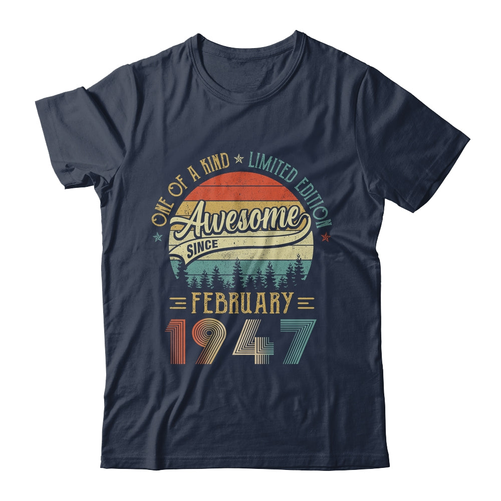February 1947 Vintage 75 Years Old Retro 75th Birthday Shirt & Hoodie | siriusteestore