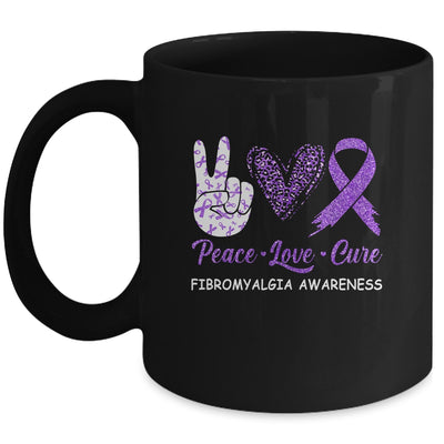 Fibromyalgia Awareness Peace Love Cure Leopard Mug | siriusteestore