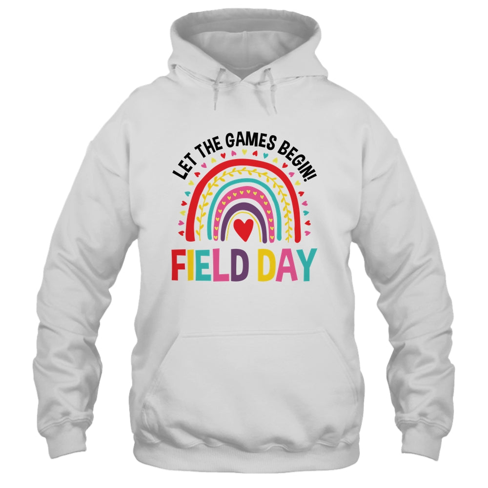 Field Day Let The Games Begin Rainbow Colors Teachers Girls Shirt & Tank Top | siriusteestore