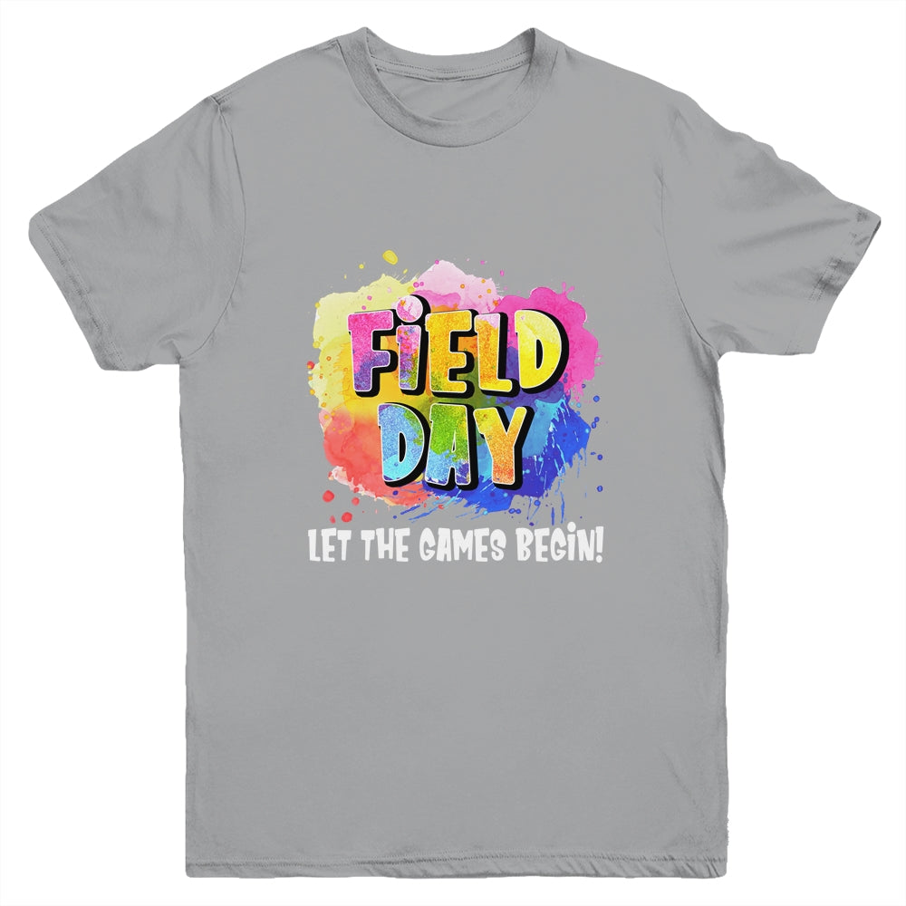 Field Day School Rainbow Color Splash Let The Games Begin Youth Shirt | siriusteestore
