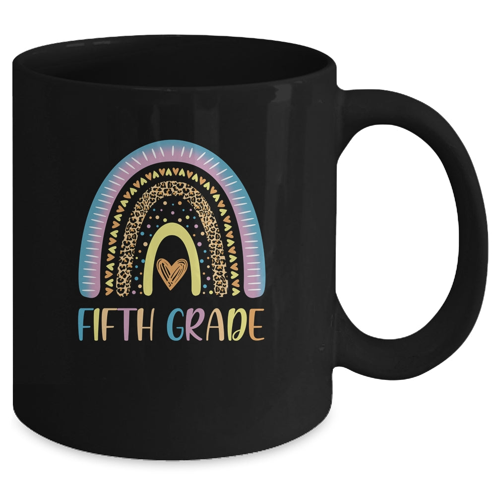 Fifth Grade Rainbow Leopard Girls Teacher Team 5th Grade Mug | siriusteestore