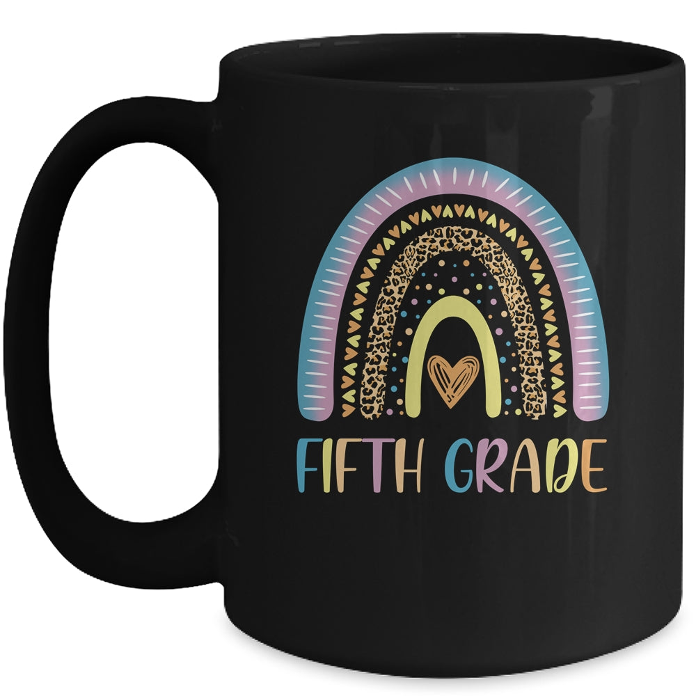 Fifth Grade Rainbow Leopard Girls Teacher Team 5th Grade Mug | siriusteestore