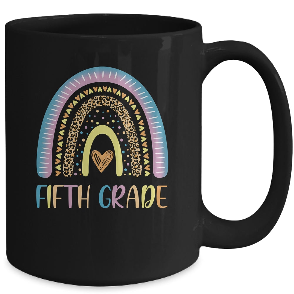 Fifth Grade Rainbow Leopard Girls Teacher Team 5th Grade Mug | siriusteestore