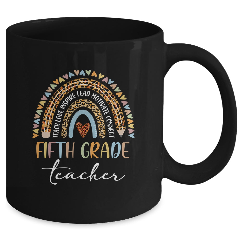 Fifth Grade Teacher Leopard Rainbow Teacher Team 5th Grade Mug | siriusteestore