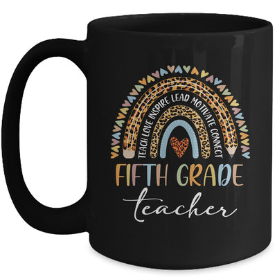 Fifth Grade Teacher Leopard Rainbow Teacher Team 5th Grade Mug | siriusteestore
