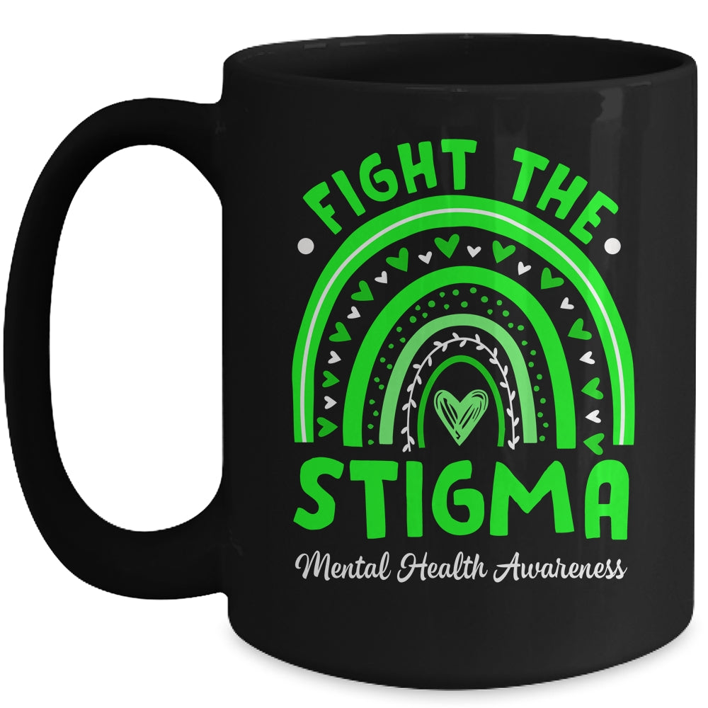 Fight The Stigma Mental Health Awareness Support Rainbow Mug | siriusteestore