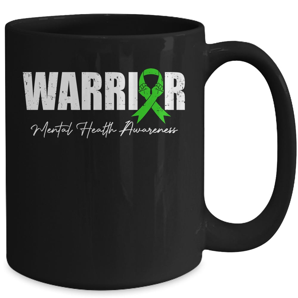 Fight the Stigma Mental Health Awareness Green Warrior Mug | siriusteestore