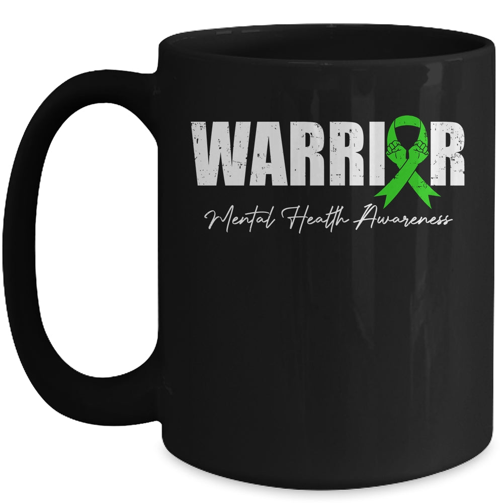 Fight the Stigma Mental Health Awareness Green Warrior Mug | siriusteestore