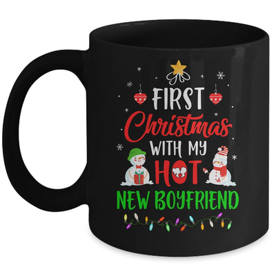 First Christmas With My Hot New Boyfriend Funny Couple Gift Mug | siriusteestore