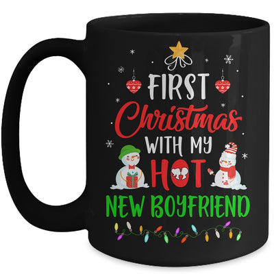 First Christmas With My Hot New Boyfriend Funny Couple Gift Mug | siriusteestore