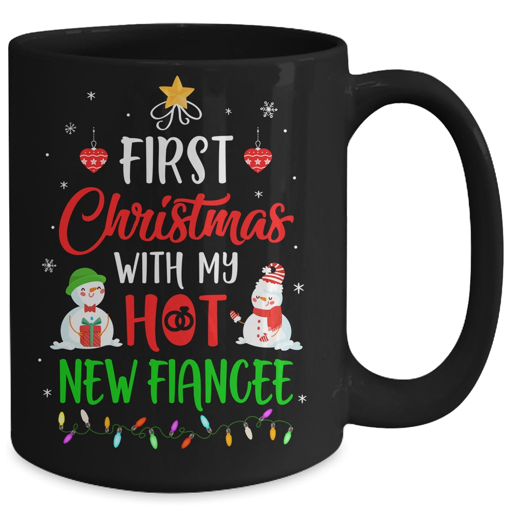First Christmas With My Hot New Fiancee Funny Couple Gift Mug | siriusteestore