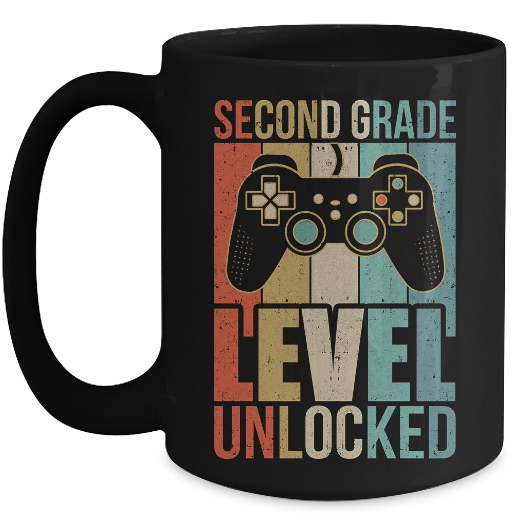 First Day Of 2nd Grade Level Unlocked Back To School Kids  Mug | siriusteestore