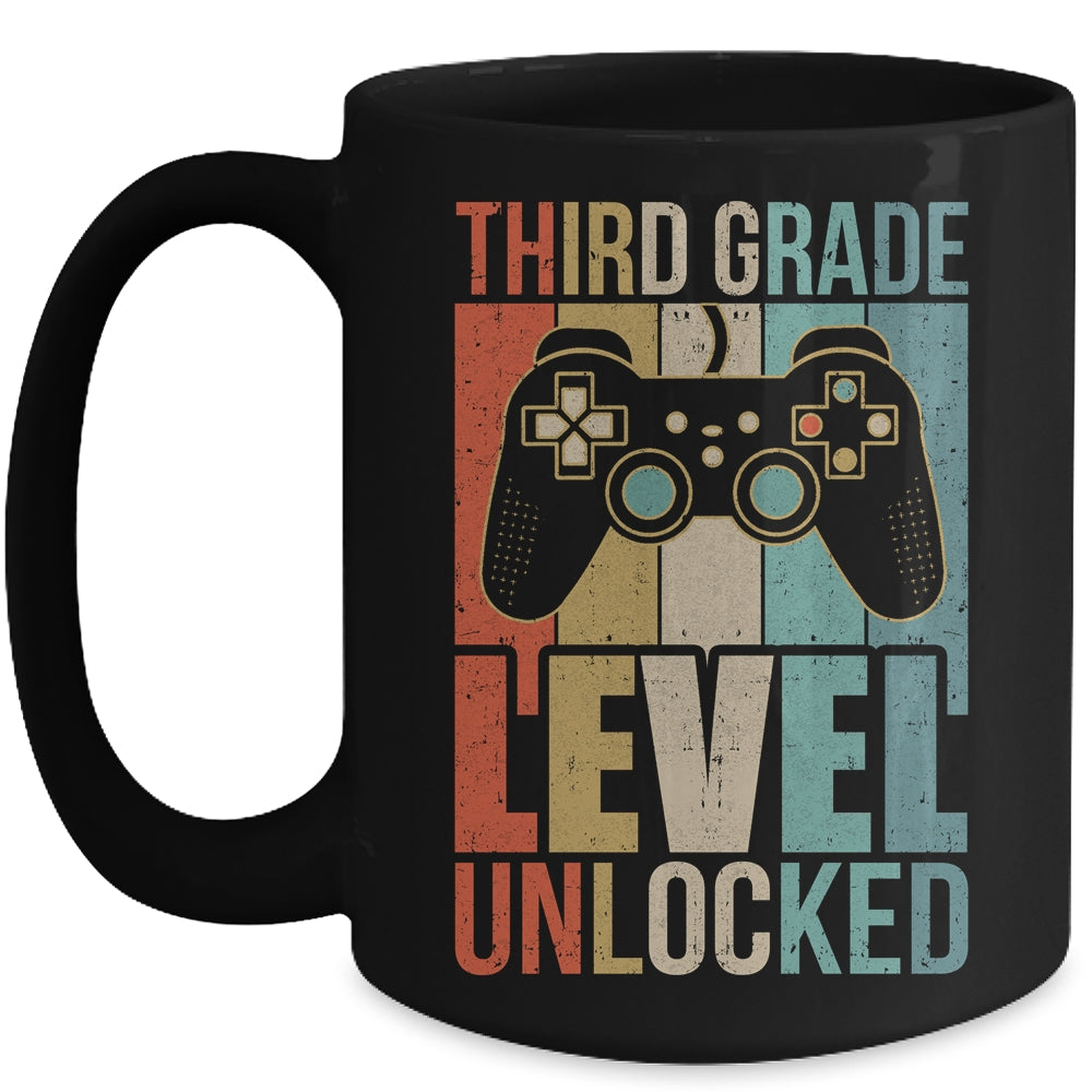 First Day Of 3rd Grade Level Unlocked Back To School Kids  Mug | siriusteestore
