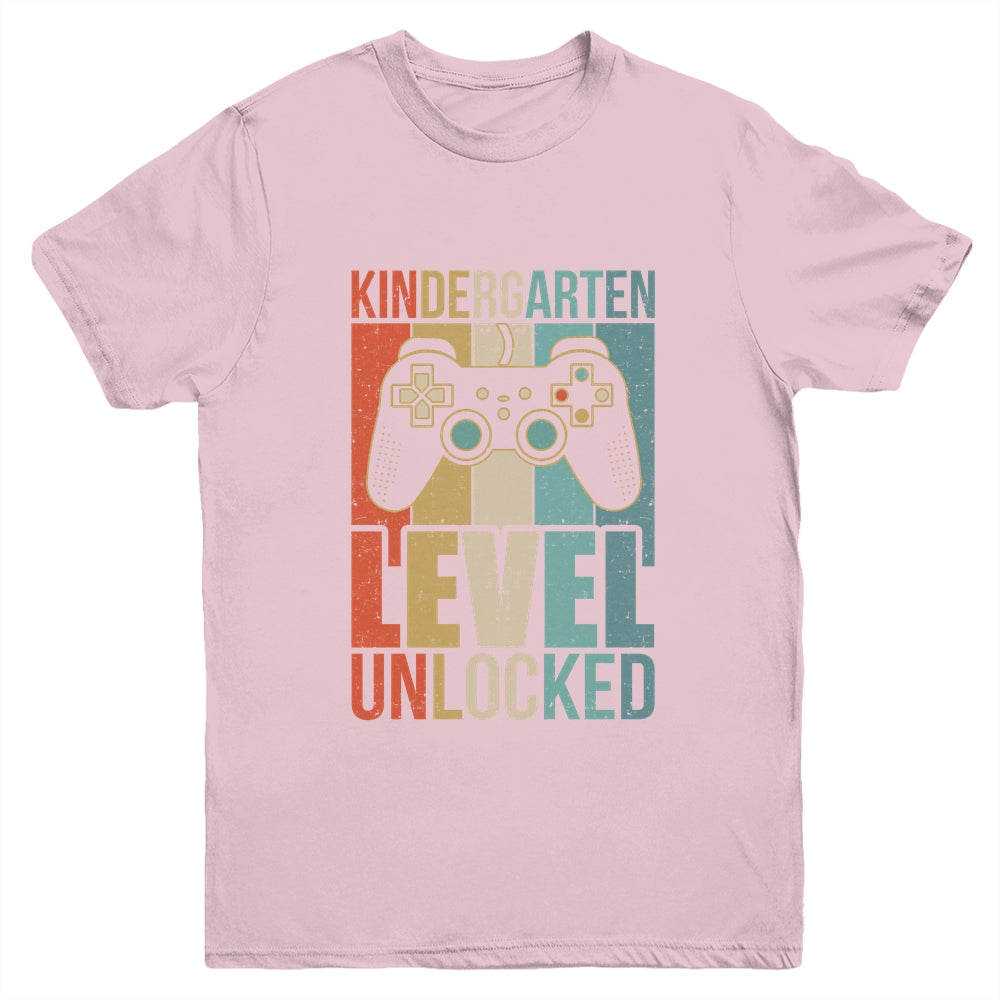 First Day Of Kindergarten Level Unlocked Back To School Kids  Youth Shirt | siriusteestore