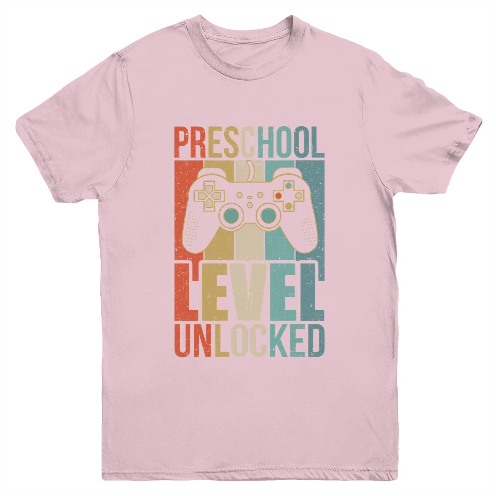 First Day Of Preschool Level Unlocked Back To School Kids  Youth Shirt | siriusteestore