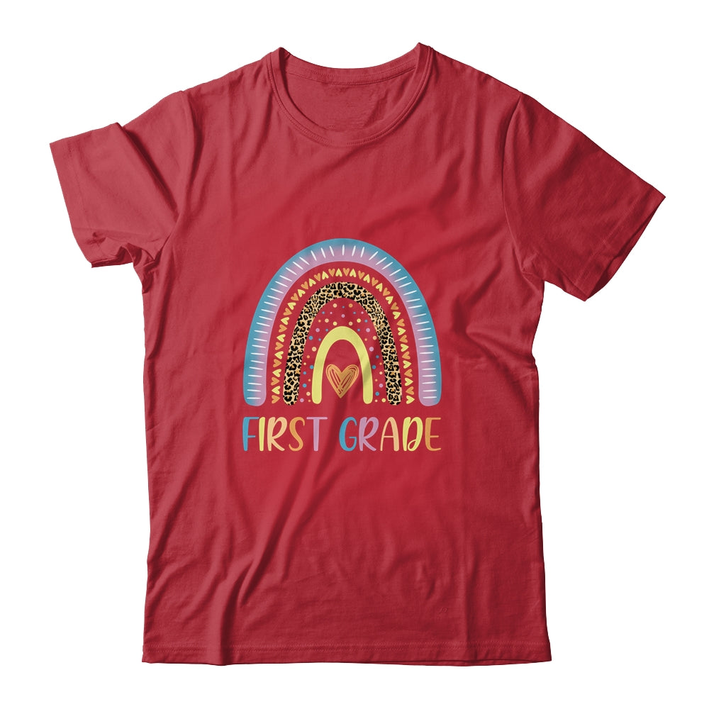 First Grade Rainbow Leopard Girls Teacher Team 1st Grade Shirt & Tank Top | siriusteestore