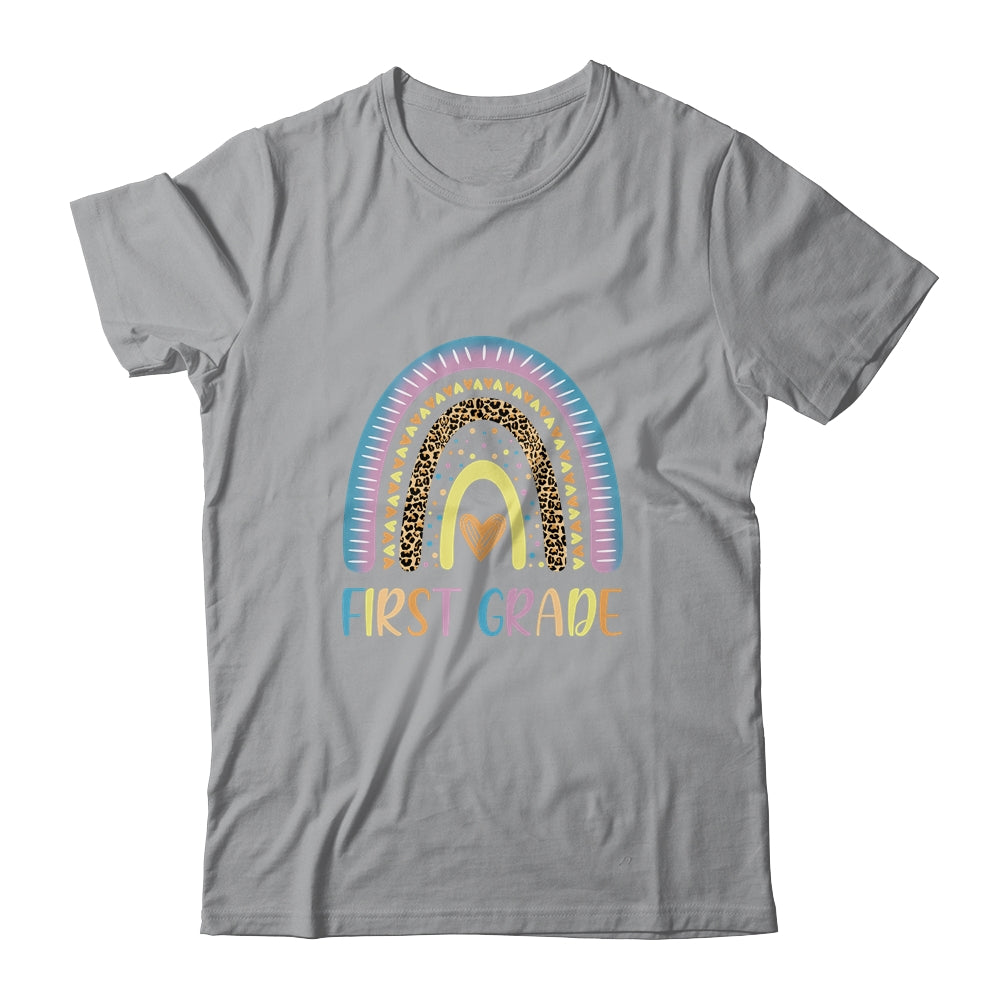 First Grade Rainbow Leopard Girls Teacher Team 1st Grade Shirt & Tank Top | siriusteestore