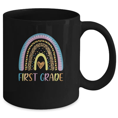 First Grade Rainbow Leopard Girls Teacher Team 1st Grade Mug | siriusteestore