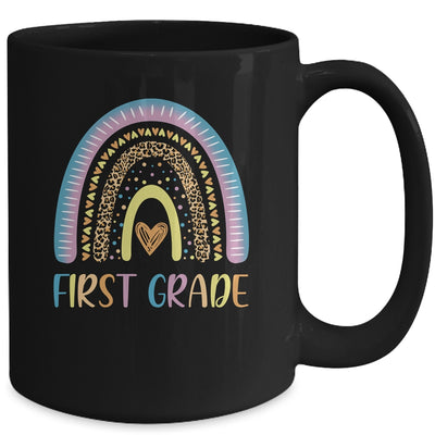 First Grade Rainbow Leopard Girls Teacher Team 1st Grade Mug | siriusteestore