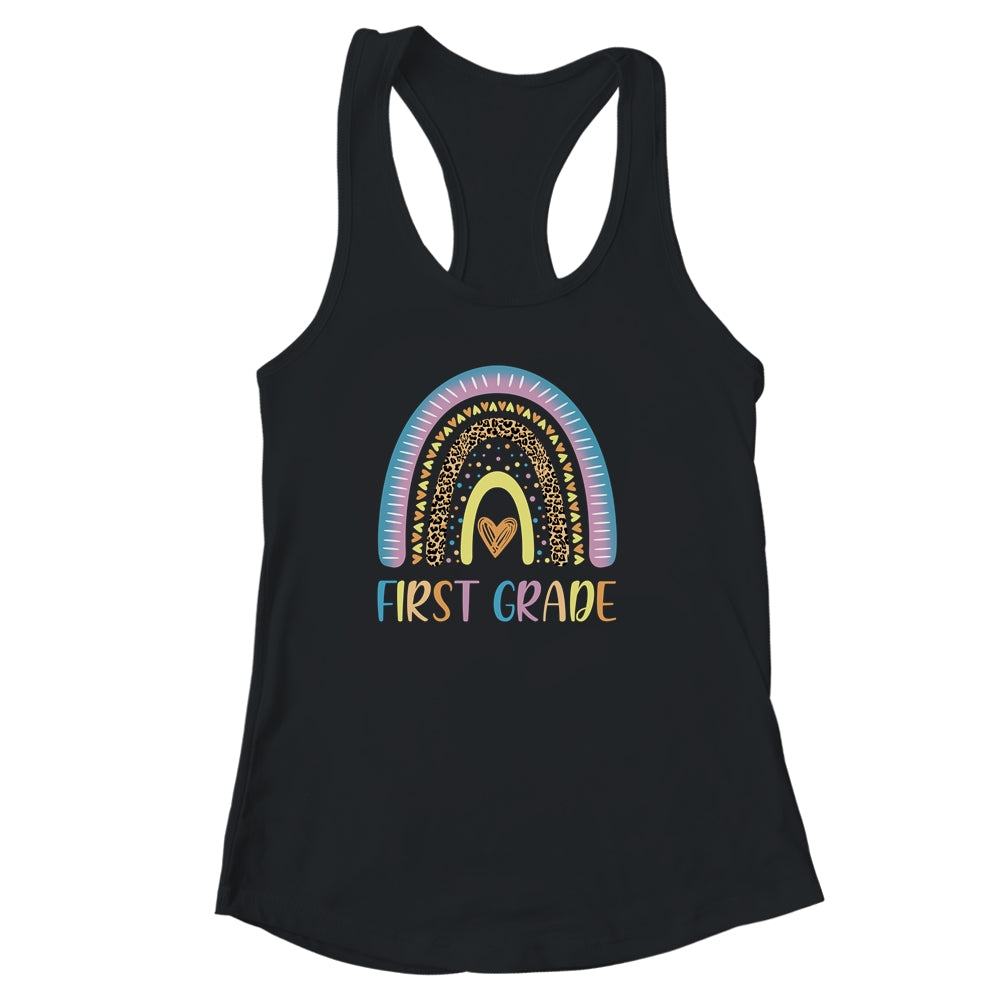 First Grade Rainbow Leopard Girls Teacher Team 1st Grade Shirt & Tank Top | siriusteestore