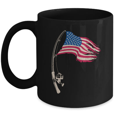Fishing American Flag Fisherman Patriotic Day 4th Of July Mug | siriusteestore