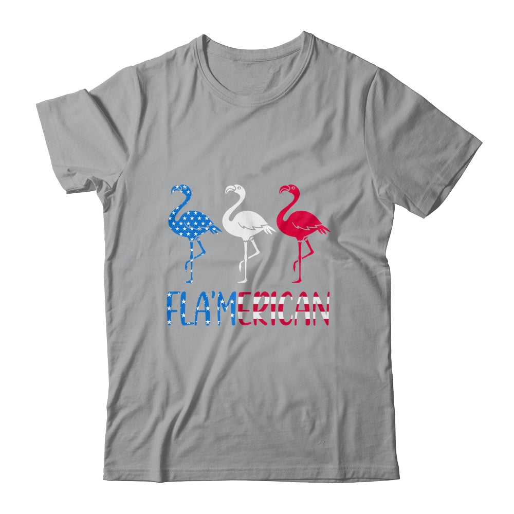 Flamerican Flamingo US American Flag 4th July Shirt & Tank Top | siriusteestore