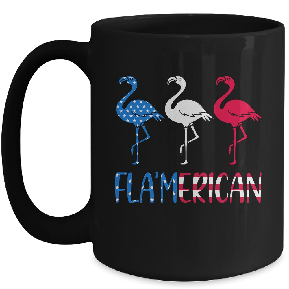 Flamerican Flamingo US American Flag 4th July Mug | siriusteestore