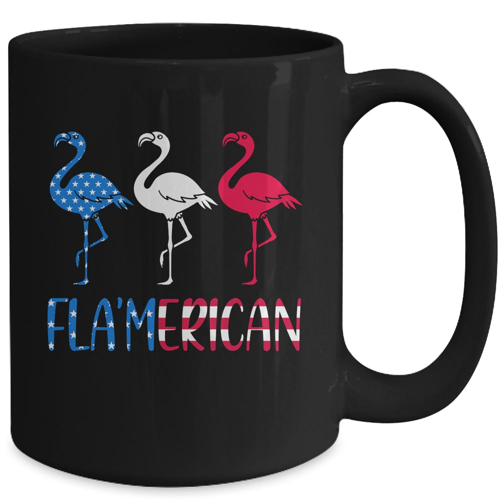 Flamerican Flamingo US American Flag 4th July Mug | siriusteestore