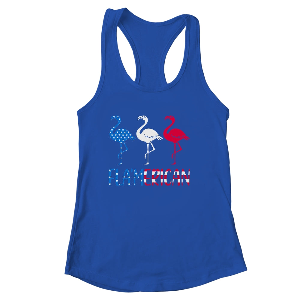 Flamerican Flamingo US American Flag 4th July Shirt & Tank Top | siriusteestore