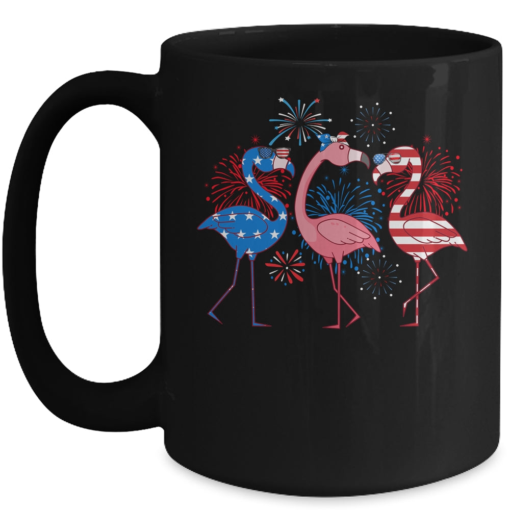 Flamingo 4th Of July American Flag Flamingo Independence Mug | siriusteestore