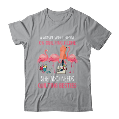 Flamingo A Woman Can Not Survive On Quilting Alone Shirt & Tank Top | siriusteestore