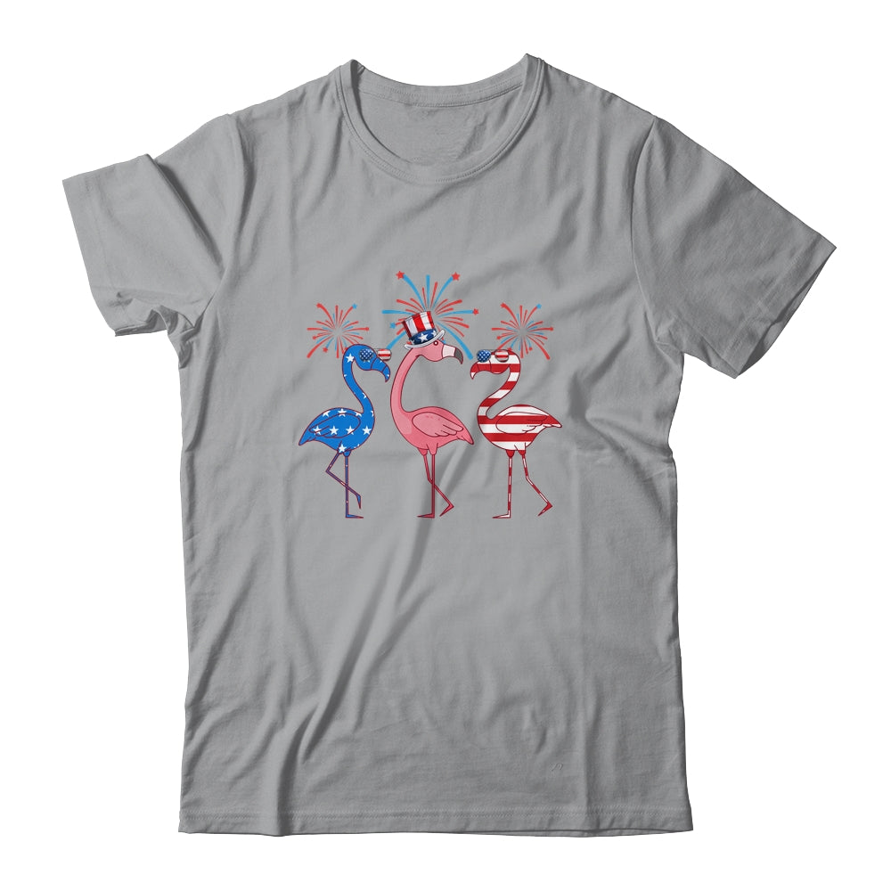 Flamingo American Flag Shadow The 4th July 2021 Funny Shirt & Tank Top | siriusteestore