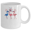 Flamingo American Flag Shadow The 4th July 2021 Funny Mug | siriusteestore