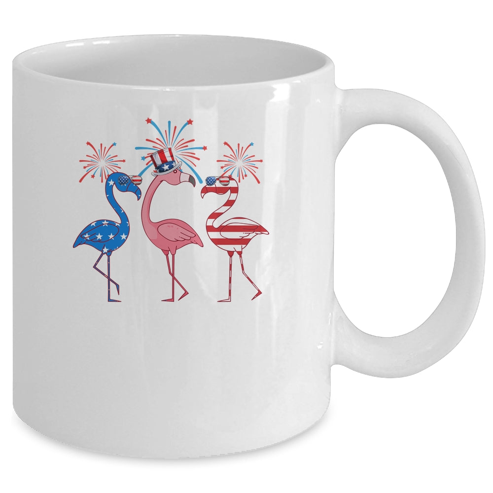 Flamingo American Flag Shadow The 4th July 2021 Funny Mug | siriusteestore