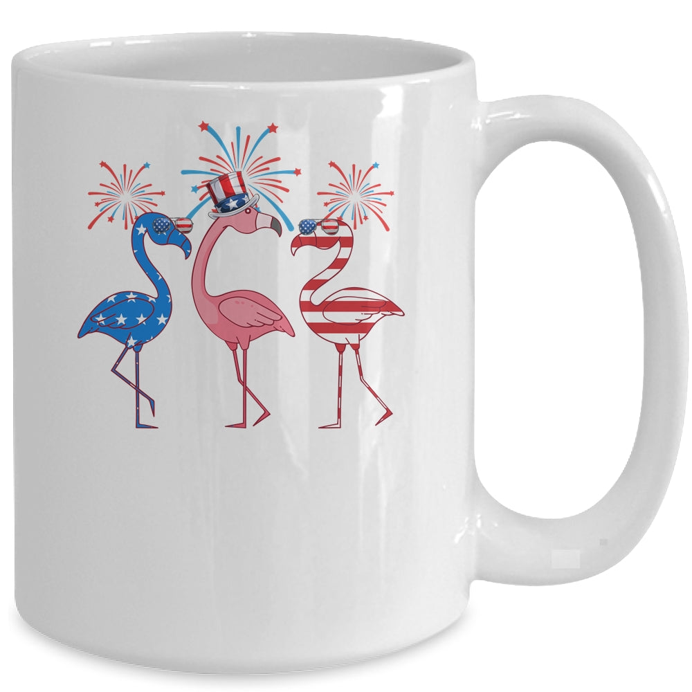 Flamingo American Flag Shadow The 4th July 2021 Funny Mug | siriusteestore